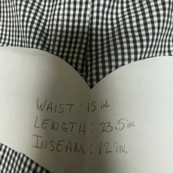 Kim Rogers Black and White Gingham Shorts NWOT - Picture 7 of 8